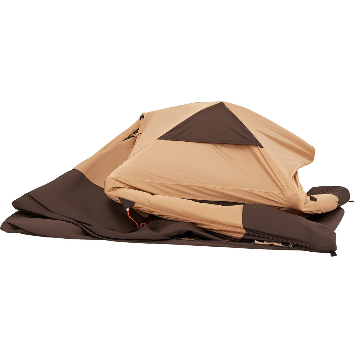 Camping Tent, 4 Person Inflatable Cabin Tent with Rechargeable Pump, TPU Air Tube & 5 Large Mesh Windows, Portable Easy Setup Waterproof with Carry Bag for Family Outdoor Camping & Hiking, Beige