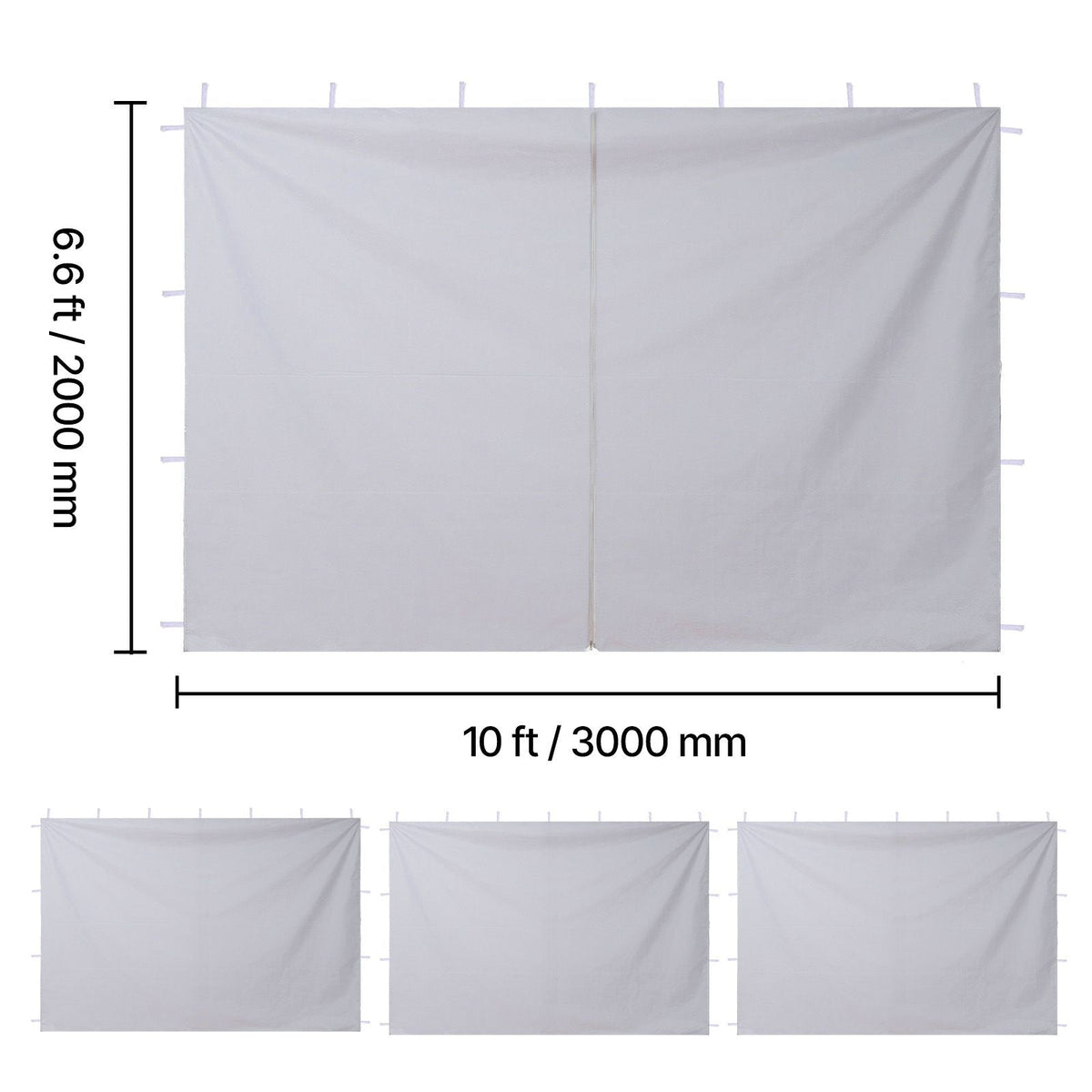 Canopy Sidewalls, Fit for 10 x 10 ft Pop Up Canopy Tent, Tent Side Walls with Waterproof and Sunlight Protection Layer for Outdoor Event Tents, Vendor Booths, Camping (4 Sidewalls Only, White)