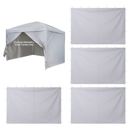 Canopy Sidewalls, Fit for 10 x 10 ft Pop Up Canopy Tent, Tent Side Walls with Waterproof and Sunlight Protection Layer for Outdoor Event Tents, Vendor Booths, Camping (4 Sidewalls Only, White)
