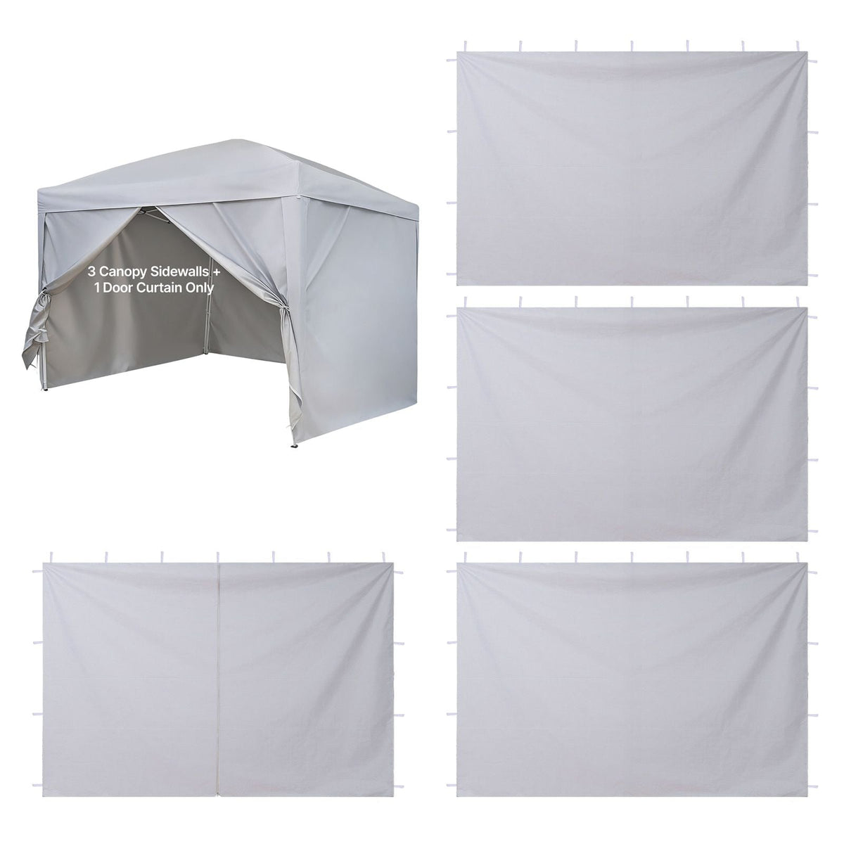 Canopy Sidewalls, Fit for 10 x 10 ft Pop Up Canopy Tent, Tent Side Walls with Waterproof and Sunlight Protection Layer for Outdoor Event Tents, Vendor Booths, Camping (4 Sidewalls Only, White)
