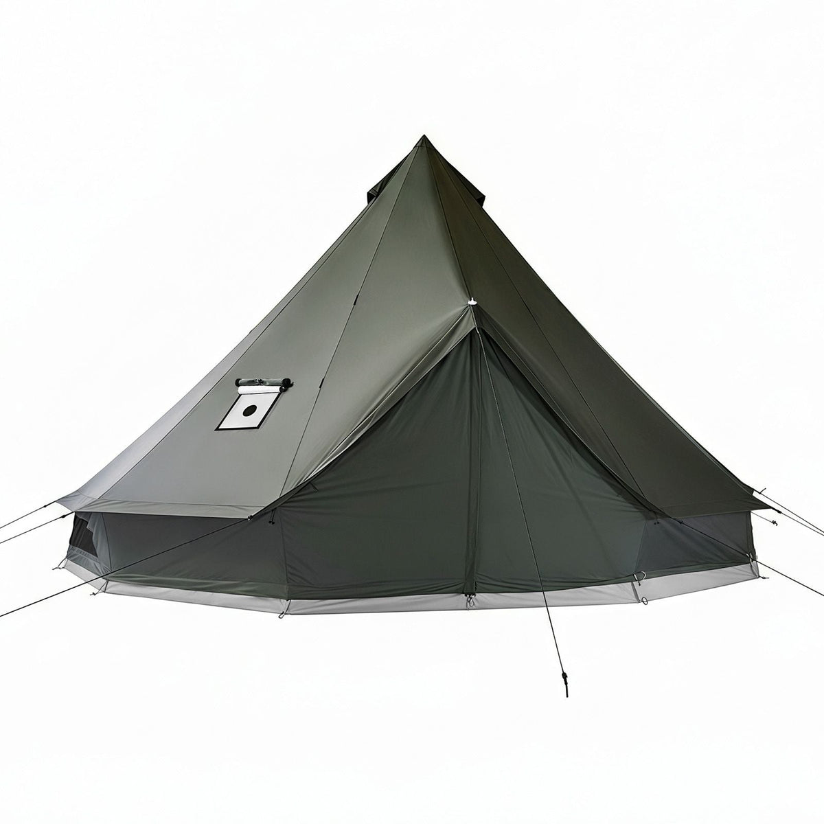 Canvas Bell Tent, 4 Seasons 13.12 ft Yurt Tent for Camping with Stove Jack, Canvas Breathable Holds up to 4 People with Zipped Detachable Floor, for Family Camping Glamping Outdoor Hunting Party