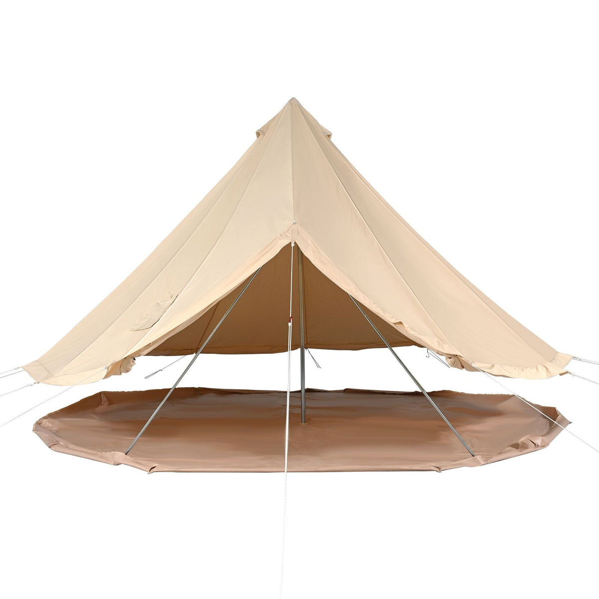Canvas Bell Tent, 4 Seasons 4 m/13.12 ft Yurt Tent, Canvas Tent for Camping with Stove Jack, Breathable Tent Holds up to 6 People, Family Camping Outdoor Hunting Party