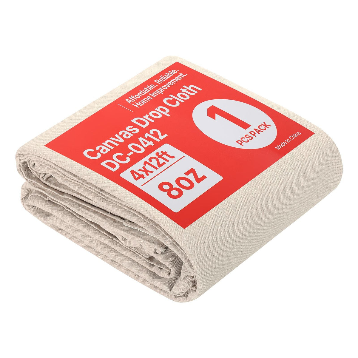Canvas Drop Cloth, 4x12 ft Painters Drop Cloth for Painting, 8oz All Purpose Canvas Tarp for Furniture & Floor Protection, Cotton Fabric Paint Tarp for Curtains, Tablecloths, Washable & Reusable