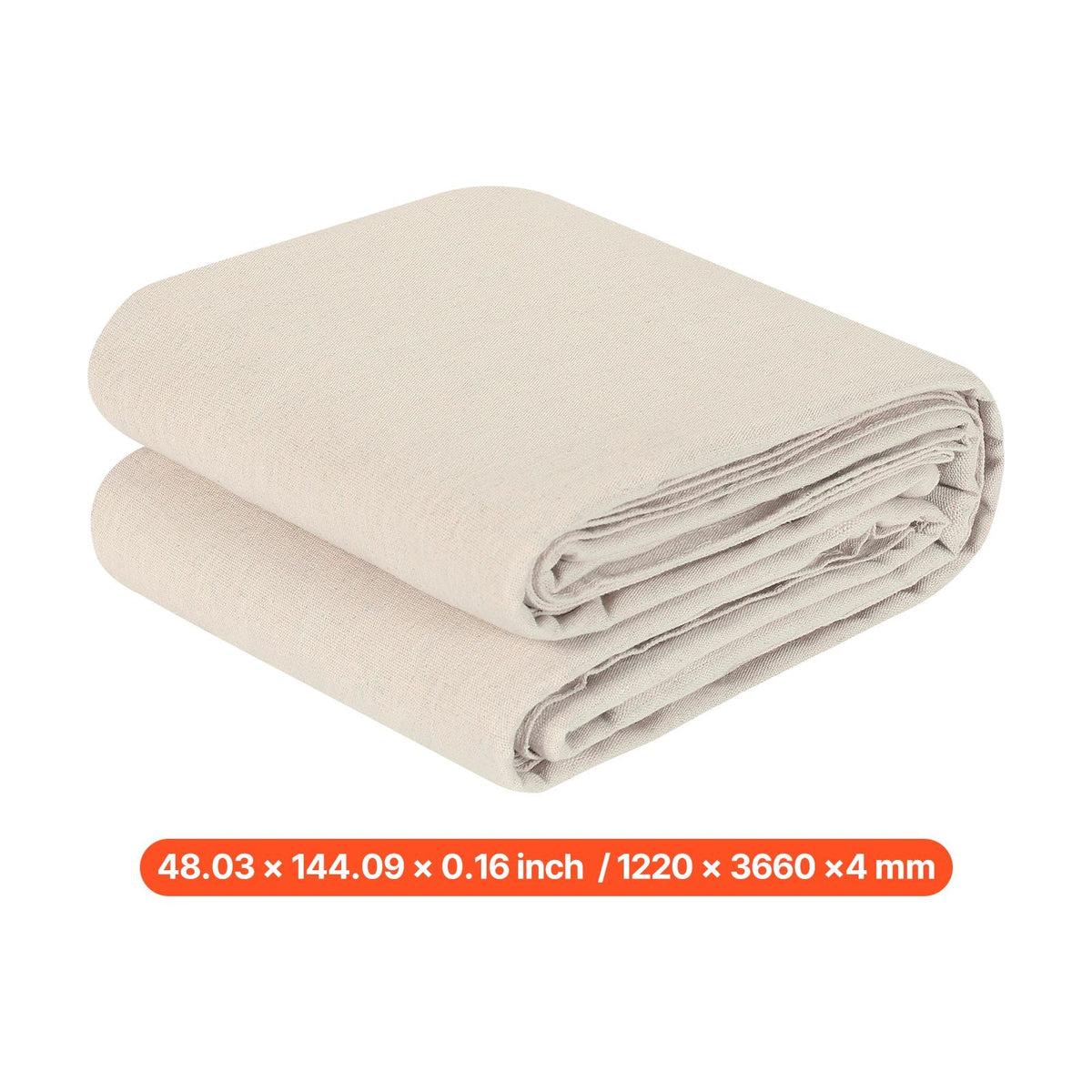 Canvas Drop Cloth, 4x12 ft Painters Drop Cloth for Painting, 8oz All Purpose Canvas Tarp for Furniture & Floor Protection, Cotton Fabric Paint Tarp for Curtains, Tablecloths, Washable & Reusable