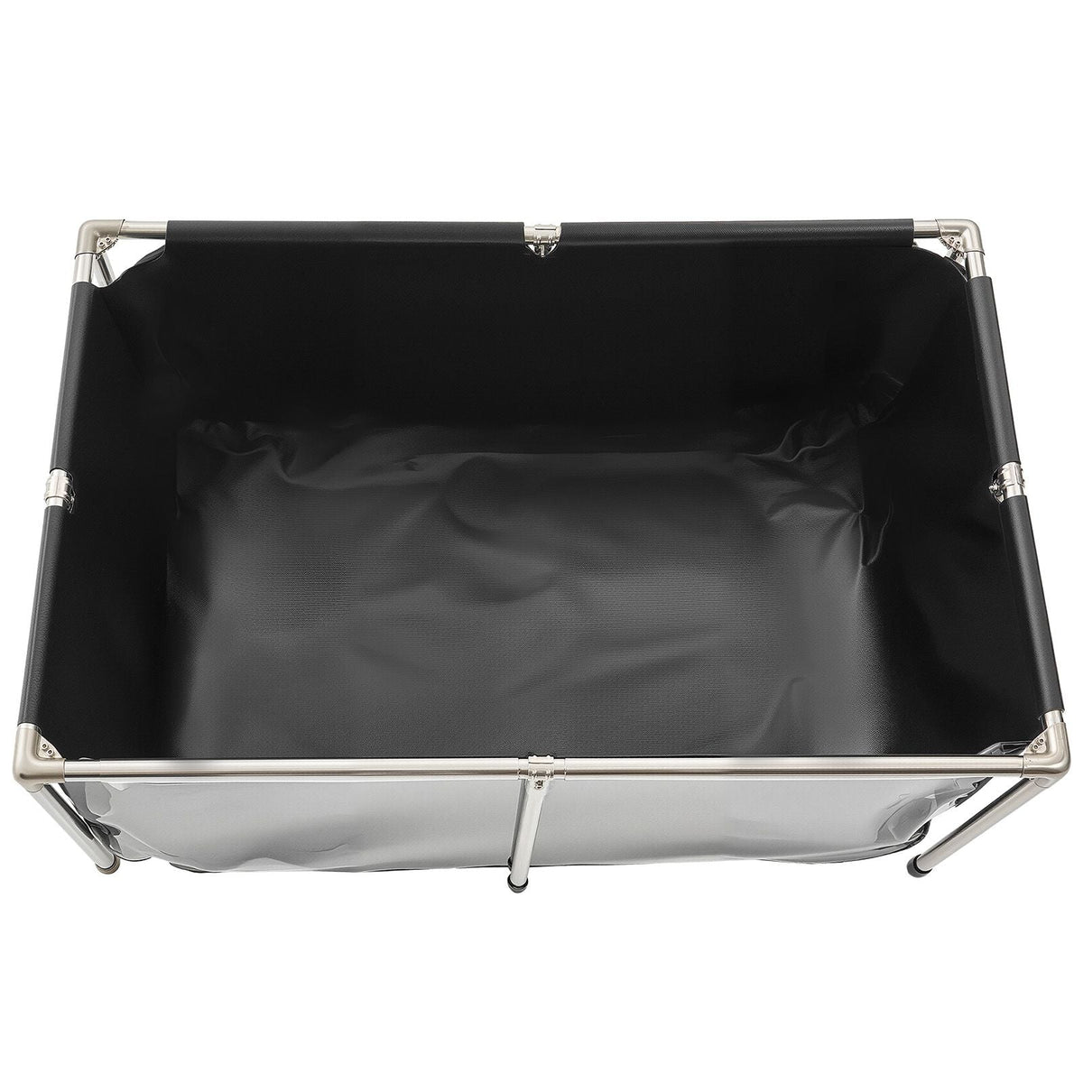 Canvas Fish Pond, 126.8 Gal Above Ground Fish Pond, PVC Koi Tank with Clear Viewing Panel, Rectangular Goldfish Tank with Stainless Steel Frame & Drain Valve, for Breeding Koi, Irrigation(Black)