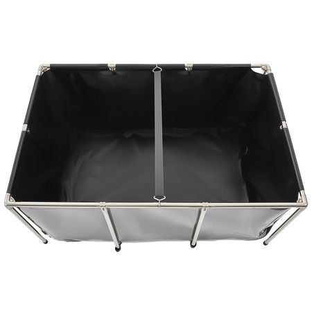 Canvas Fish Pond, 270 Gal Above Ground Fish Pond, PVC Koi Tank with Clear Viewing Panel, Rectangular Goldfish Tank with Stainless Steel Frame & Drain Valve, for Breeding Koi, Irrigation(Black)