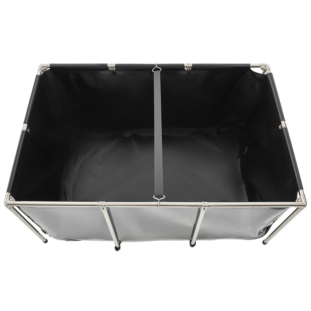 Canvas Fish Pond, 270 Gal Above Ground Fish Pond, PVC Koi Tank with Clear Viewing Panel, Rectangular Goldfish Tank with Stainless Steel Frame & Drain Valve, for Breeding Koi, Irrigation(Black)