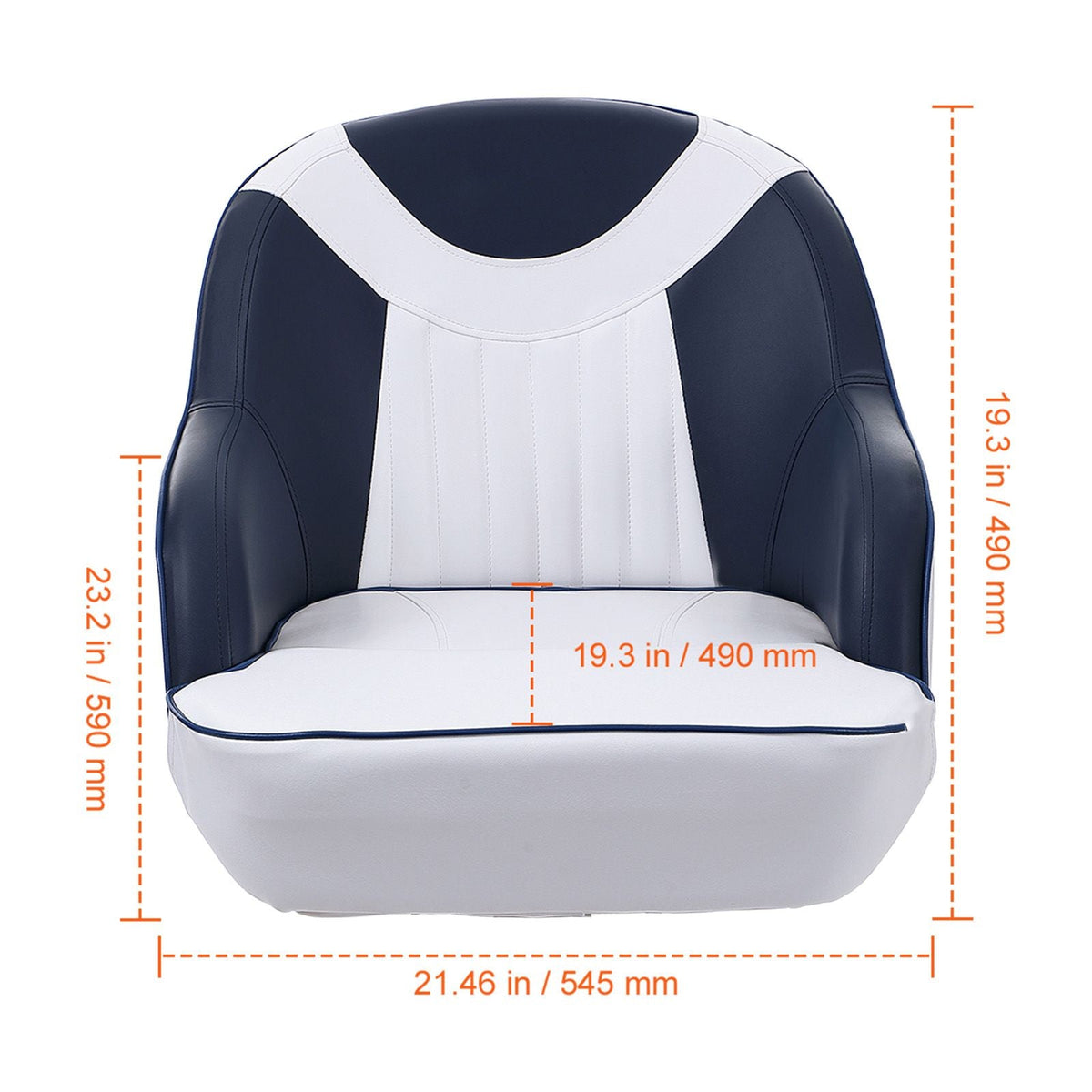Captain Bucket Seat, Pontoon Boat Seat with Thickened Sponge Padding, Boat Captain Chair for Fishing Boat, Sightseeing Boat, Speedboat, Canoe, 1-Piece