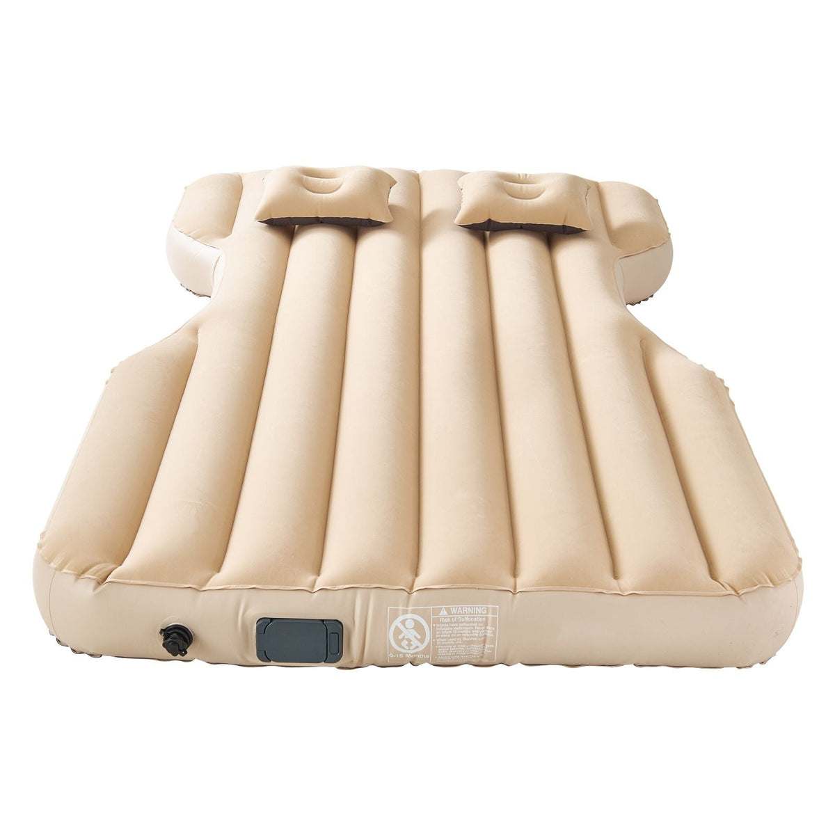 Car Air Mattress, Fits Tesla Model Y (2020-2024), Inflatable Car Camping Mattress, Flocking Thickened Blow Up Travel Beds, Durable Portable Sleeping Pad with Built in Pump, 2 Pillows, Beige