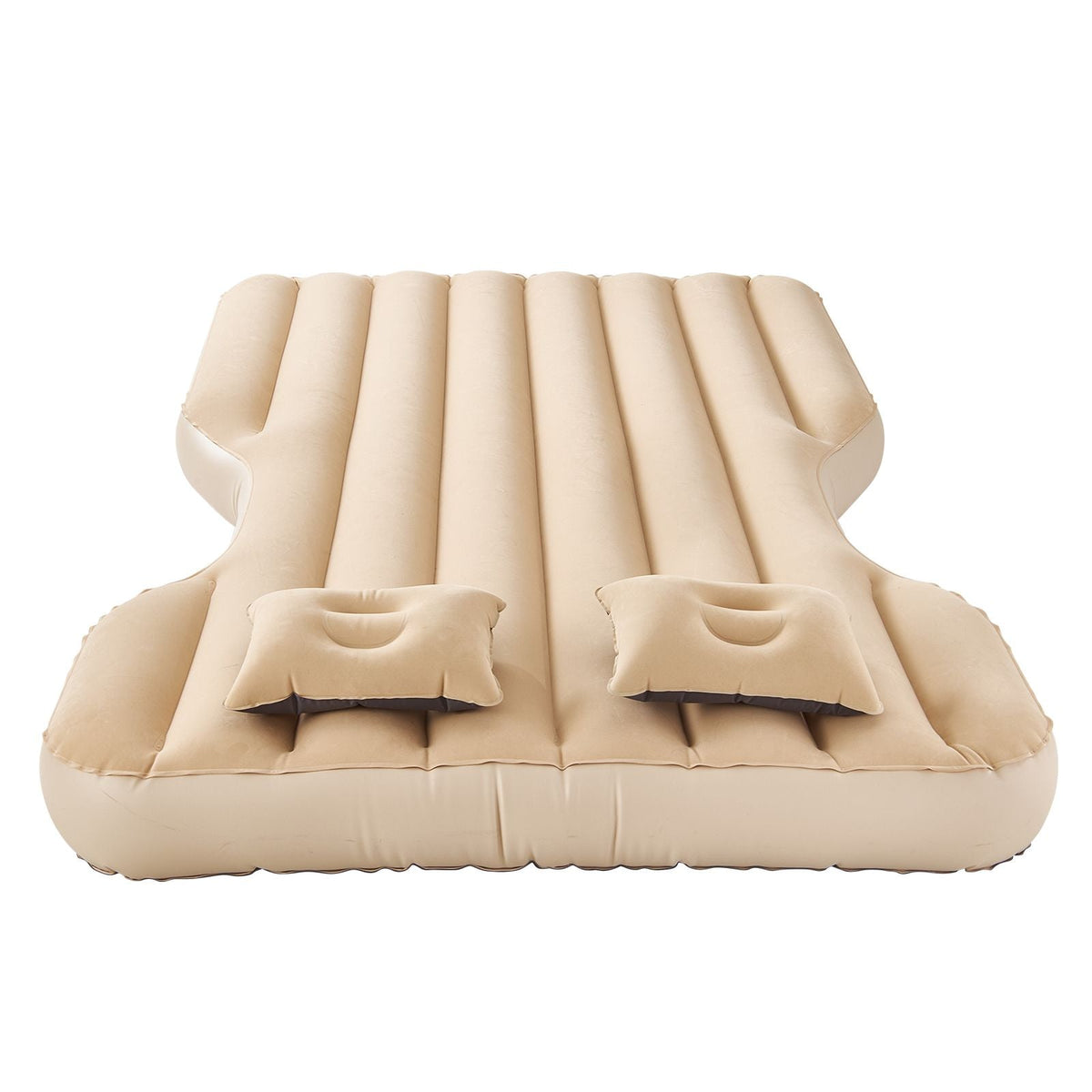 Car Air Mattress, Fits Tesla Model Y (2020-2024), Inflatable Car Camping Mattress, Flocking Thickened Blow Up Travel Beds, Durable Portable Sleeping Pad with Built in Pump, 2 Pillows, Beige