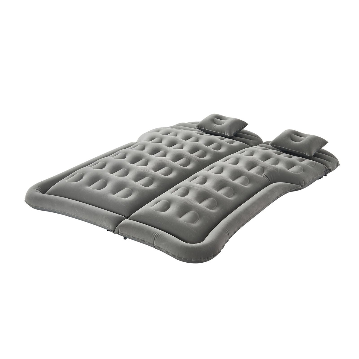 Car Air Mattress, Inflatable Car Camping Mattress, Flocking Thickened Travel Beds, Comfortable and Durable Portable Sleeping Pad with Air Pump, Nozzle, Carry Bag, Fits Most SUV MPV Sedan, Gray