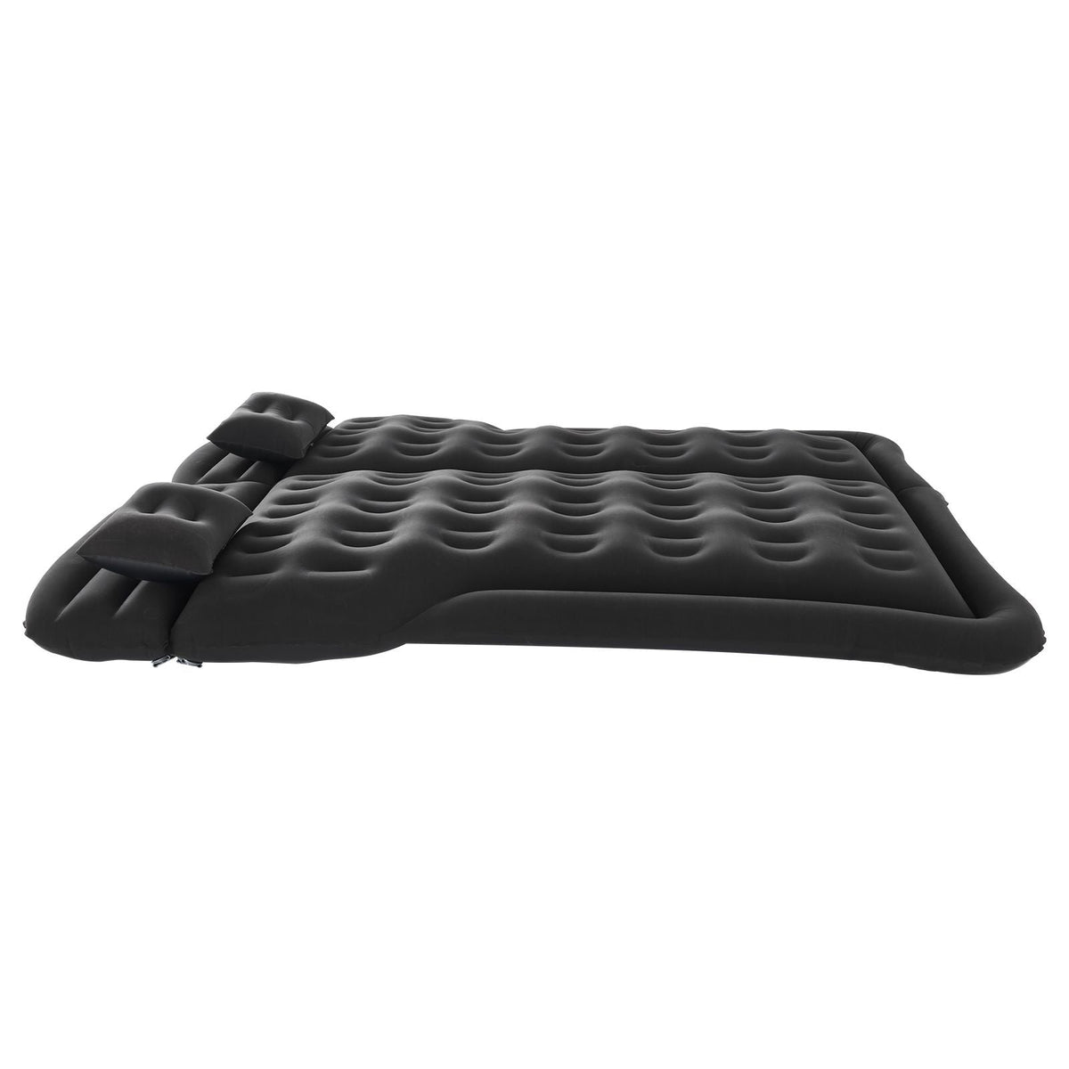 Car Air Mattress, Inflatable Car Camping Mattress, Flocking Thickened Travel Beds, Durable Portable Sleeping Pad with Air Pump, 2 Pillows, Nozzle, Carry Bag, Fits Most SUV MPV Sedan, Black