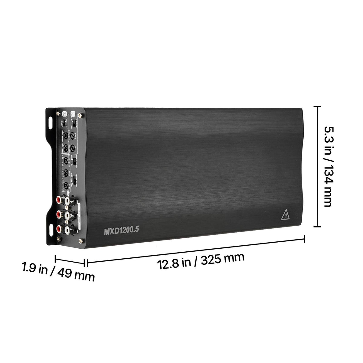 Car Audio Amplifier, 5-Channel Bridgeable Car Amplifier, Multichannel Class D Stereo Amp, Max. 4 x 100W at 4 Ohms / 4 x 200W at 2 Ohms + 1 x 1000W at 2 Ohms / 1 x 500W at 4 Ohms, for Vehicles