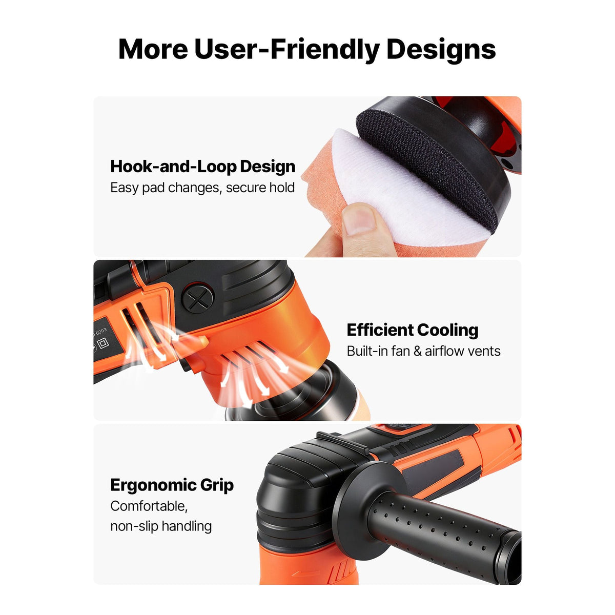 Car Buffer Polisher, 1.2"/2"/3" Rotary Polisher Buffer, 600W 6 Variable Speeds 1000-4500RPM Car Polisher Waxer Kit for Cars Detailing, Waxing, Polishing, Scratch Removal
