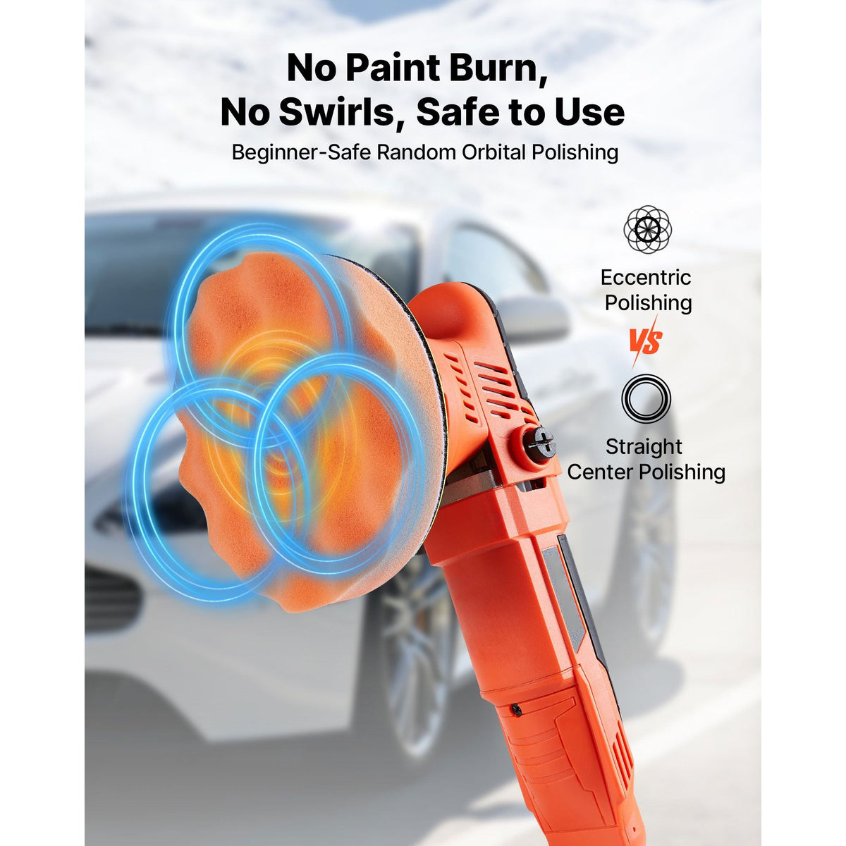 Car Buffer Polisher, 6-Inch Dual Action Polisher Buffer Waxer, 650W 6 Variable Speeds 2000-6800RPM Random Orbital Polisher Kit for Cars Detailing, Waxing, Polishing