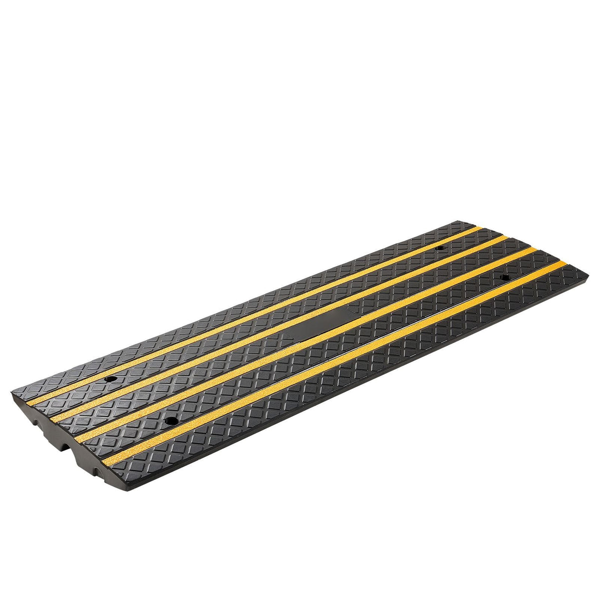 Car Driveway Rubber Curb Ramp, 33069 lbs Load Capacity, 2.6 inch Rise Curbside Bridge Ramp with Yellow Reflective Strips, Suitable for Loading Dock, Warehouse, Garage, Sidewalk (3 Pack)