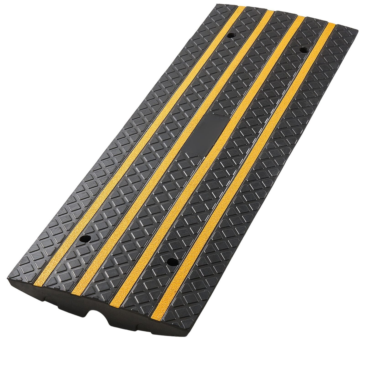 Car Driveway Rubber Curb Ramp, 33069 lbs Load Capacity, 2.6 inch Rise Curbside Bridge Ramp with Yellow Reflective Strips, Suitable for Loading Dock, Warehouse, Garage, Sidewalk (3 Pack)