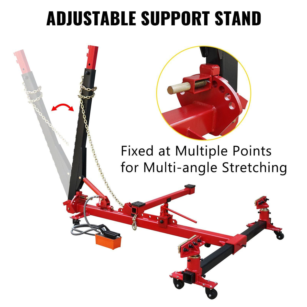 Car Frame Puller Set, 6 Ton PSI Air Pump Frame Puller, 10000 PSI Foot-Operated Hydraulic Pump, 3 Ton Air Bag Jack, Auto Body Frame Straightener, with Double-Head Clamps And Casters