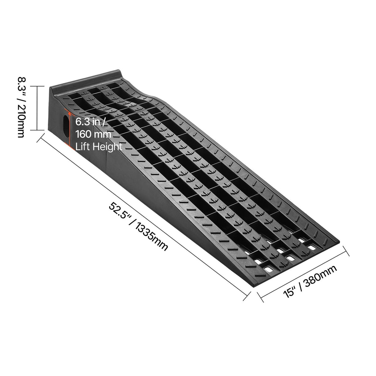 Car Ramps, 2 PCS 13000 lbs GVW Capacity, 6.3 in Lift Height, Portable High Profile Car Service Ramps for Home Garage Maintenance and Oil Changes, Heavy Duty for Truck SUV Vehicle Repair, Black