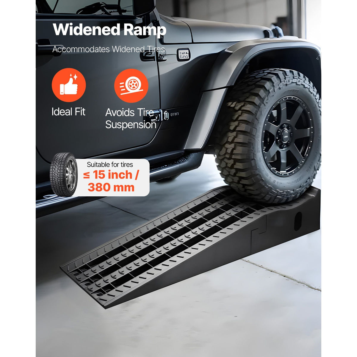 Car Ramps, 2 PCS 13000 lbs GVW Capacity, 6.3 in Lift Height, Portable High Profile Car Service Ramps for Home Garage Maintenance and Oil Changes, Heavy Duty for Truck SUV Vehicle Repair, Black