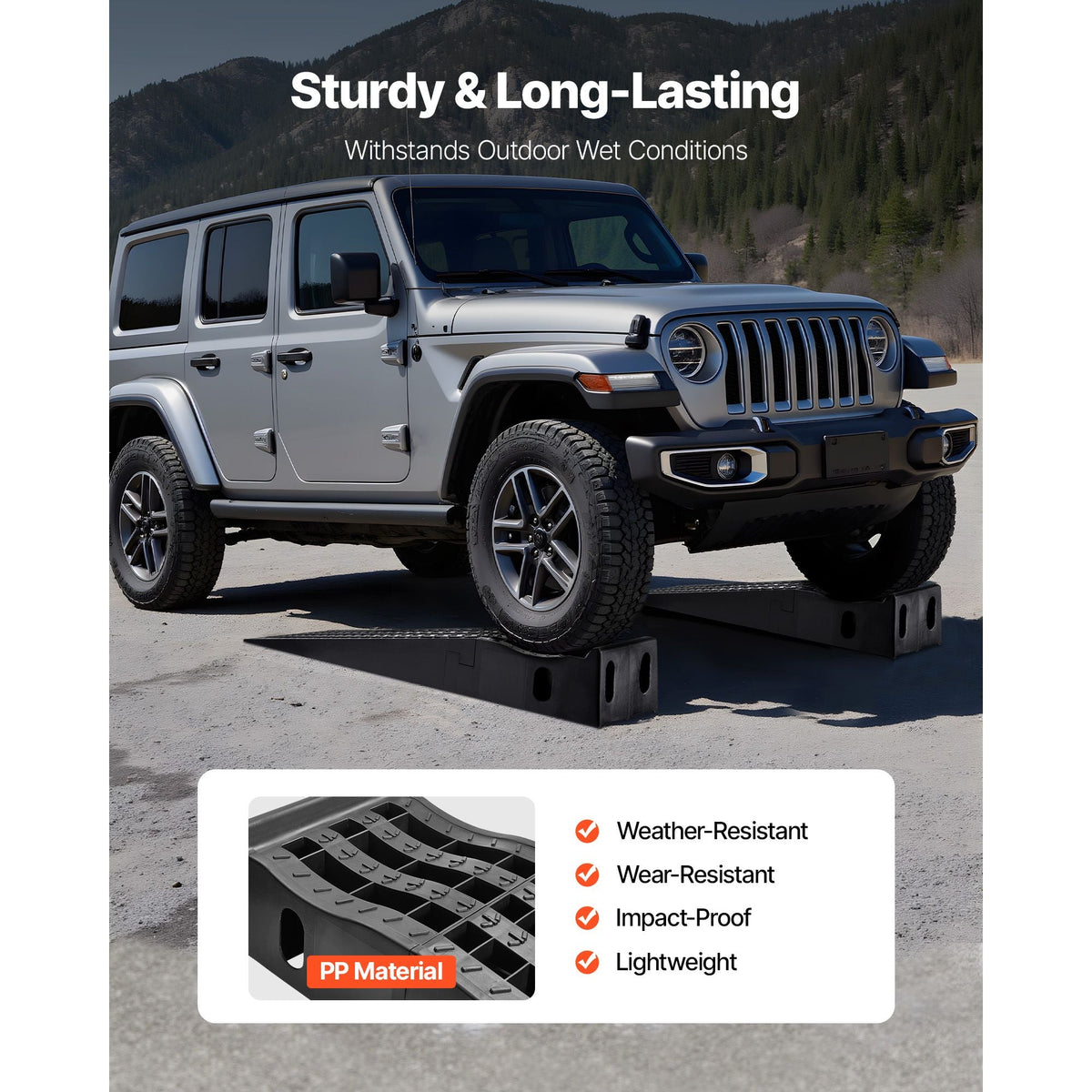 Car Ramps, 2 PCS 13000 lbs GVW Capacity, 6.3 in Lift Height, Portable High Profile Car Service Ramps for Home Garage Maintenance and Oil Changes, Heavy Duty for Truck SUV Vehicle Repair, Black