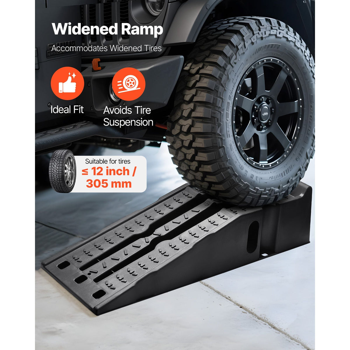 Car Ramps, 2 PCS 16000 lbs GVW Capacity, 6.7 in Lift Height, Portable High Profile Car Service Ramps for Home Garage Maintenance and Oil Changes, Heavy Duty for Truck SUV Vehicle Repair, Black