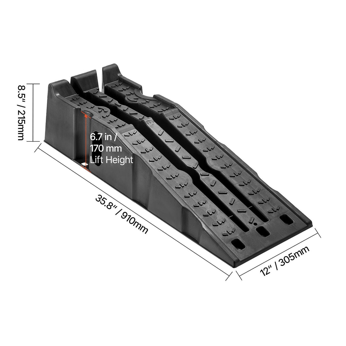Car Ramps, 2 PCS 16000 lbs GVW Capacity, 6.7 in Lift Height, Portable High Profile Car Service Ramps for Home Garage Maintenance and Oil Changes, Heavy Duty for Truck SUV Vehicle Repair, Black