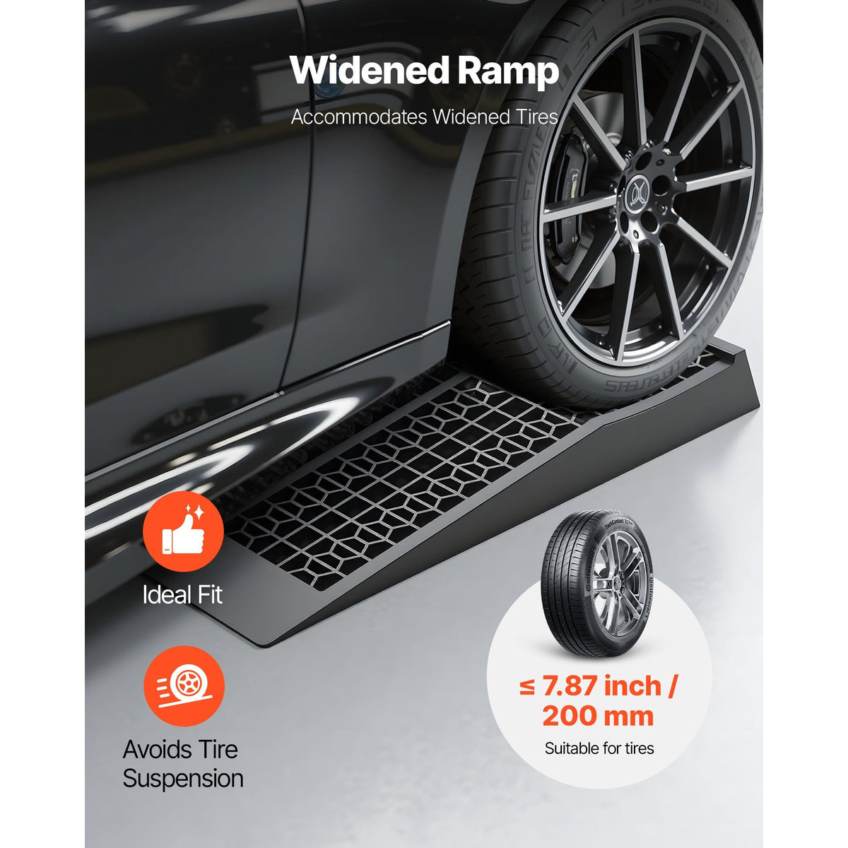 Car Ramps, 2 PCS 20000 lbs GVW Capacity, 2.56 in Lift Height, Portable Low Profile Car Service Ramps for Home Garage Maintenance & Oil Changes, Heavy Duty for Low Chassis Vehicle & Support Jack