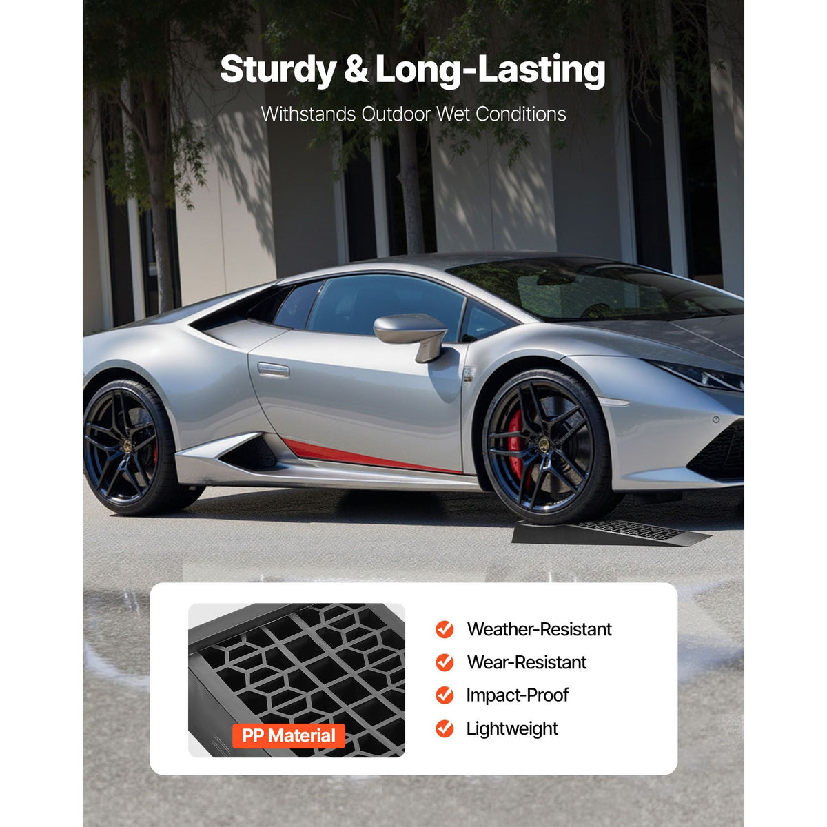 Car Ramps, 2 PCS 20000 lbs GVW Capacity, 2.56 in Lift Height, Portable Low Profile Car Service Ramps for Home Garage Maintenance & Oil Changes, Heavy Duty for Low Chassis Vehicle & Support Jack