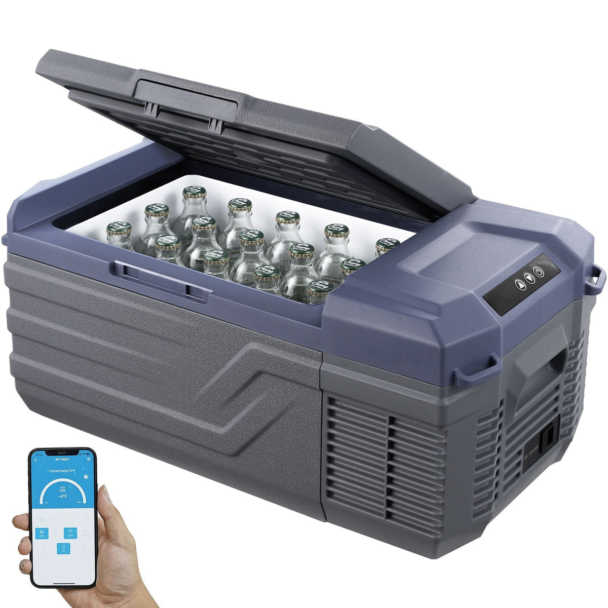 Car Refrigerator, 12 Volt Car Refrigerator Fridge, 15 L Single Zone Portable Freezer, -4-68 F Adjustable Range, 12/24V DC and 100-240V AC Compressor Cooler for Outdoor, Camping, RV