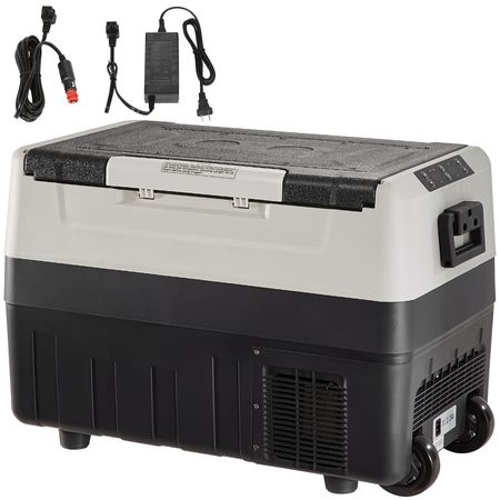 Car Refrigerator, 12 Volt Car Refrigerator Fridge, 58 QT/55 L Dual Zone Portable Freezer, -4-50 Fahrenheit Adjustable Range, 12/24V DC and 100-240V AC Compressor Cooler for Outdoor, Camping, RV