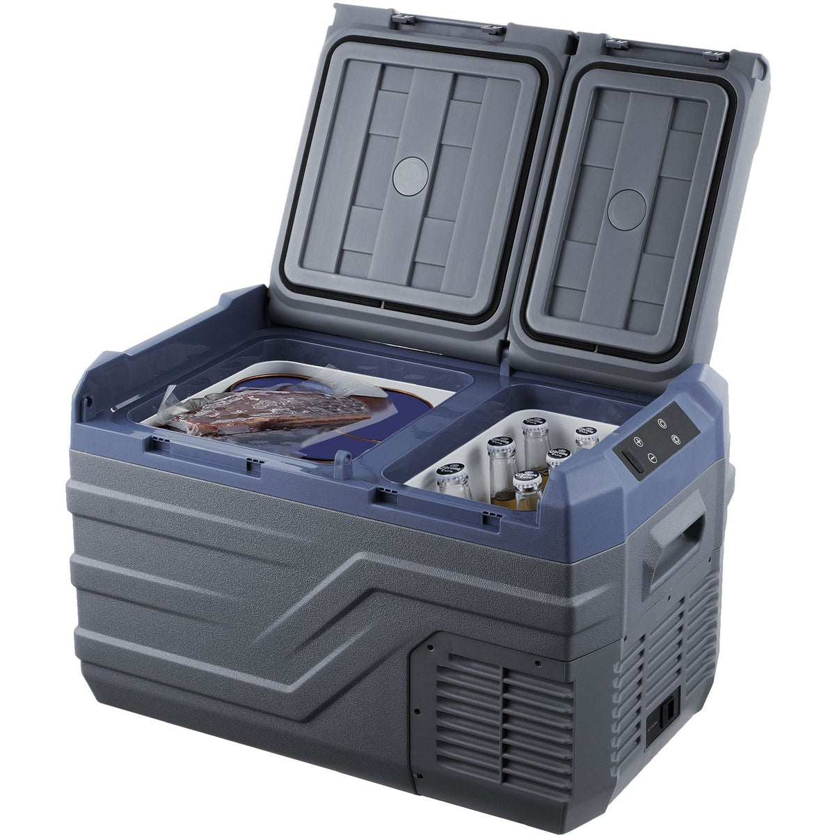 Car Refrigerator, 25 L Dual Zone Portable Freezer, 12 Volt Car Refrigerator Fridge, -4-68 F Adjustable Range, 12/24V DC and 100-240V AC Compressor Cooler for Outdoor, Camping, RV