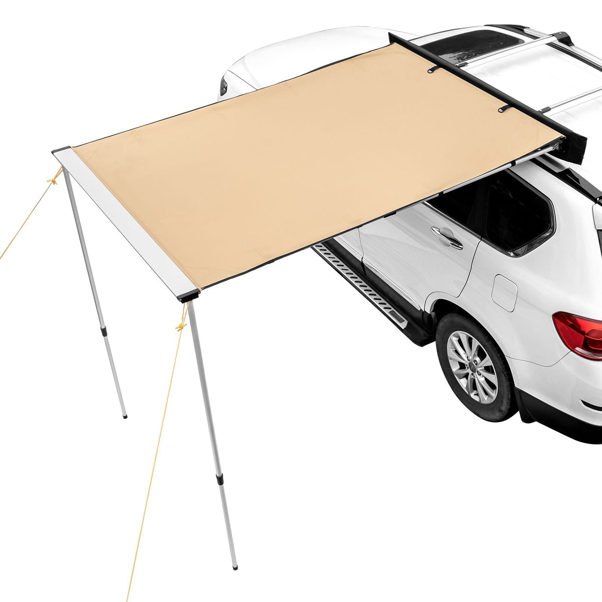 Car Side Awning, Large 4.6'x6.6' Shade Coverage Vehicle Awning, PU3000mm UV50+ Retractable Car Awning with Waterproof Storage Bag, Suitable for Truck, SUV, Van, Campers
