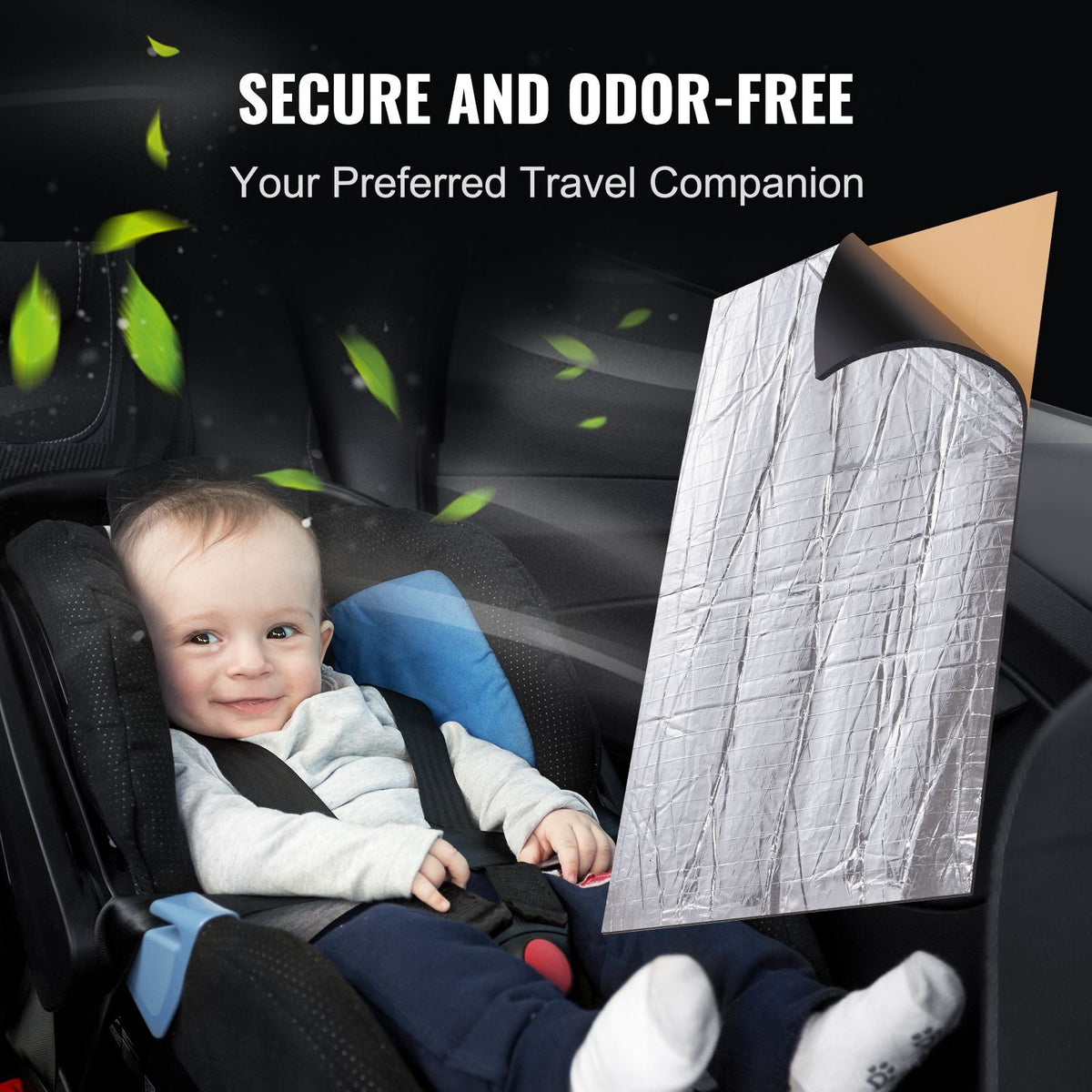 Car Sound Deadening Mat, 400 mil 16 sqft Automotive Sound Deadener, High Density Foam Sound Deadener Material & Heat Barrier, Double Layer Waterproof Structure Acoustic Insulation Mat