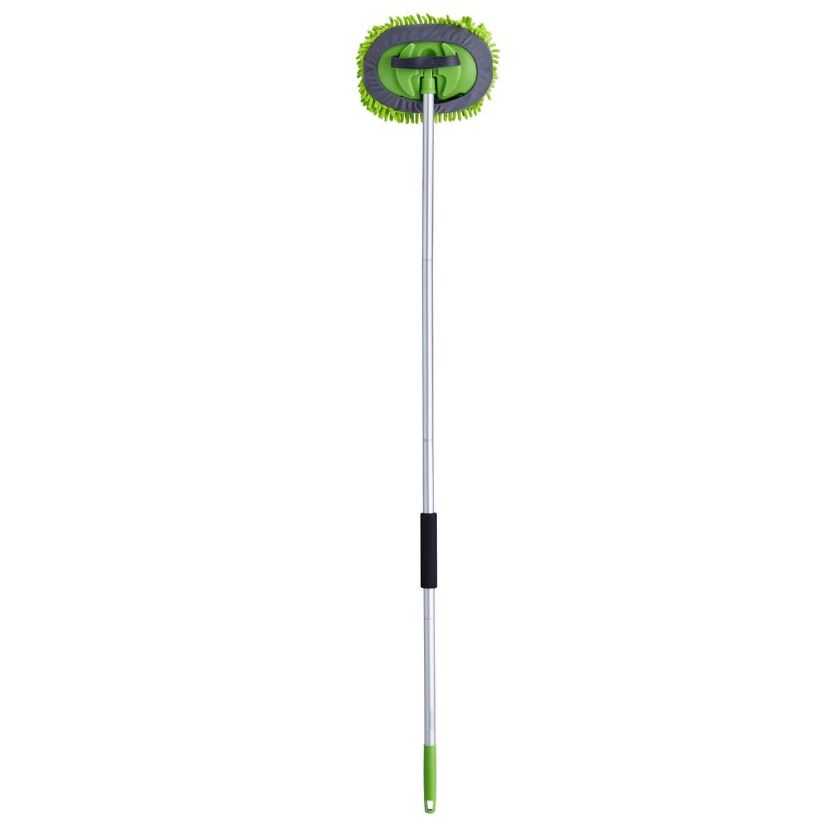 Car Wash Brush, 62-Inch Extendable Car Washing Brush with Long Handle, Soft Chenille Fiber Car Wash Mop Mitt, 180° Rotatable Car Cleaning Brush with 1 Replacement Mop for Car, RV, Window, Floor