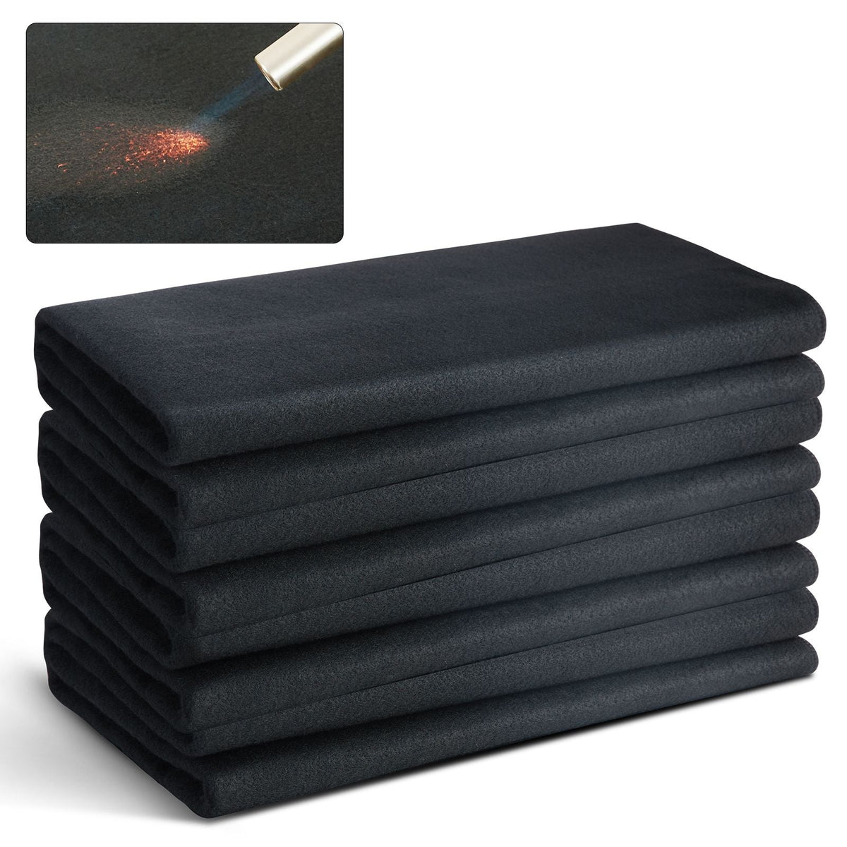 Carbon Felt Welding Blanket 4 Pack, 37" x 36" Flame Retardant Welding Blanket, Up To 1800 Fahrenheit Heat Resistant Blanket Set, Cuttable Carbon Fiber Fire Retardant Insulation Welding Mat Pad