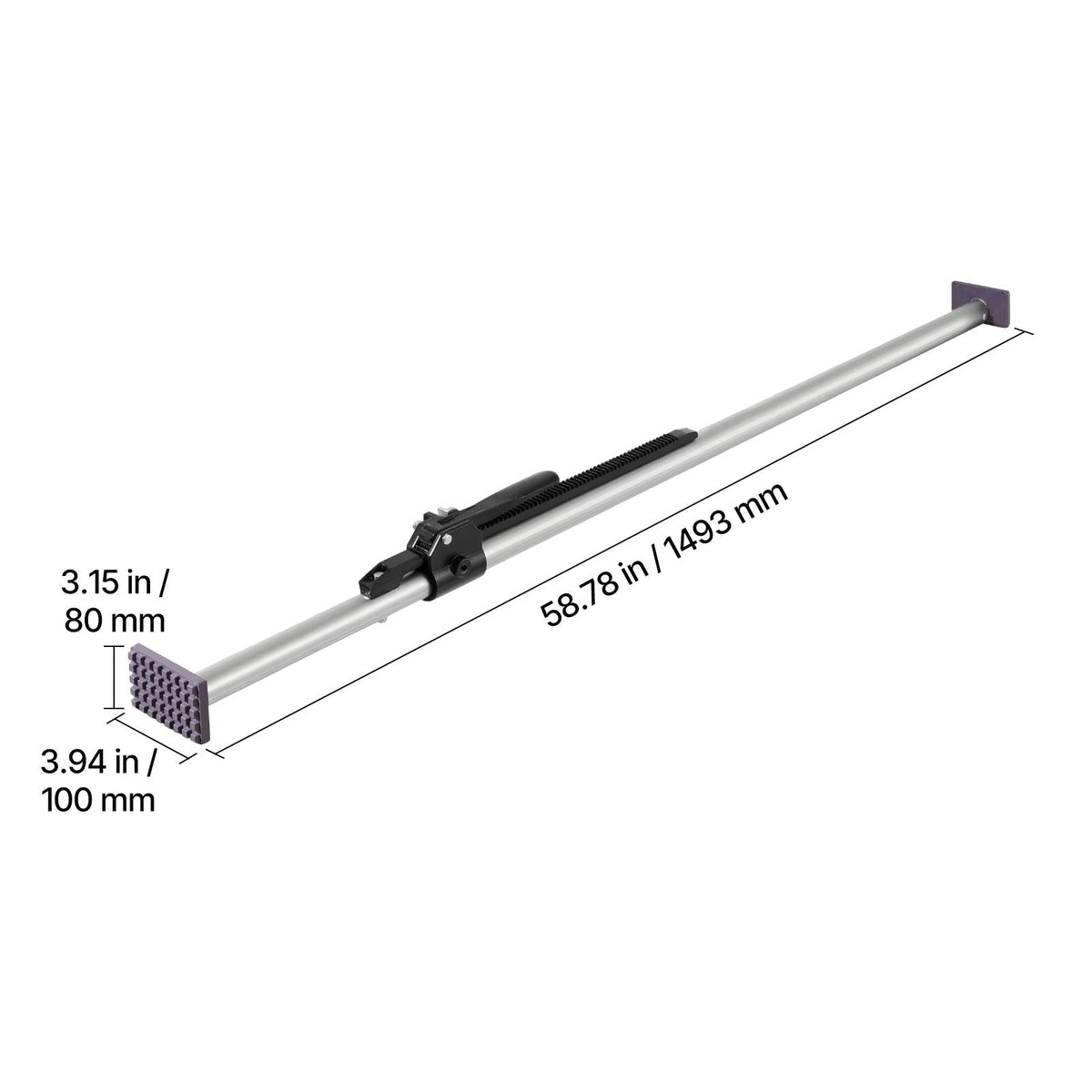 Cargo Bar, Ratcheting Cargo Bar Adjustable from 59" to 73", Heavy-duty Steel Cargos Stabilizer with Non-Slip Foot Pads, Telescoping Load Lock Bars Stop Sliding for Pickup Truck