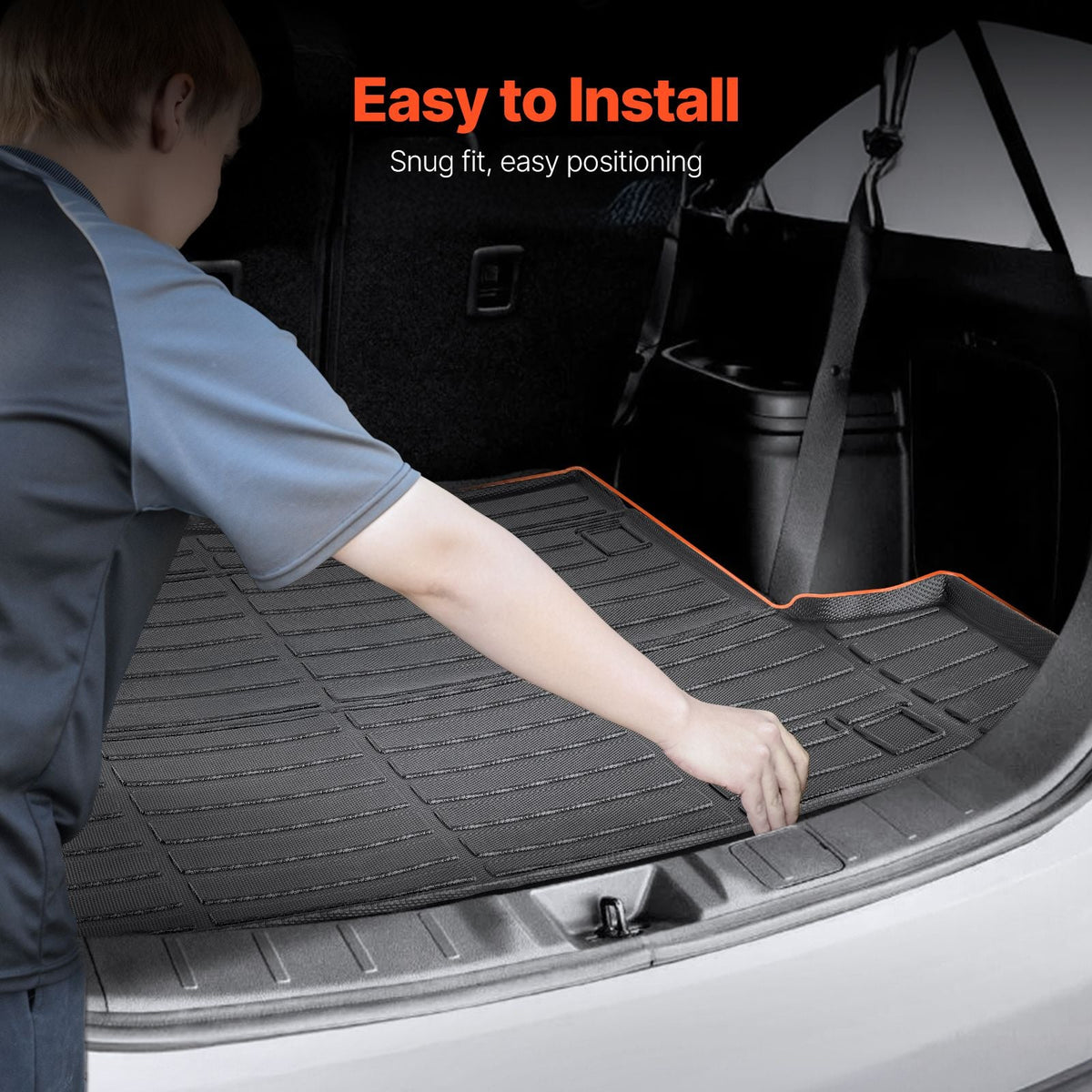 Cargo Mat Compatible with Toyota 4Runner 7 Seater 2010-2024 without Sliding Tray, Precise Fit Trunk Mat for SUVs, TPE Trunk Protector Replacement, Black (1PCS)