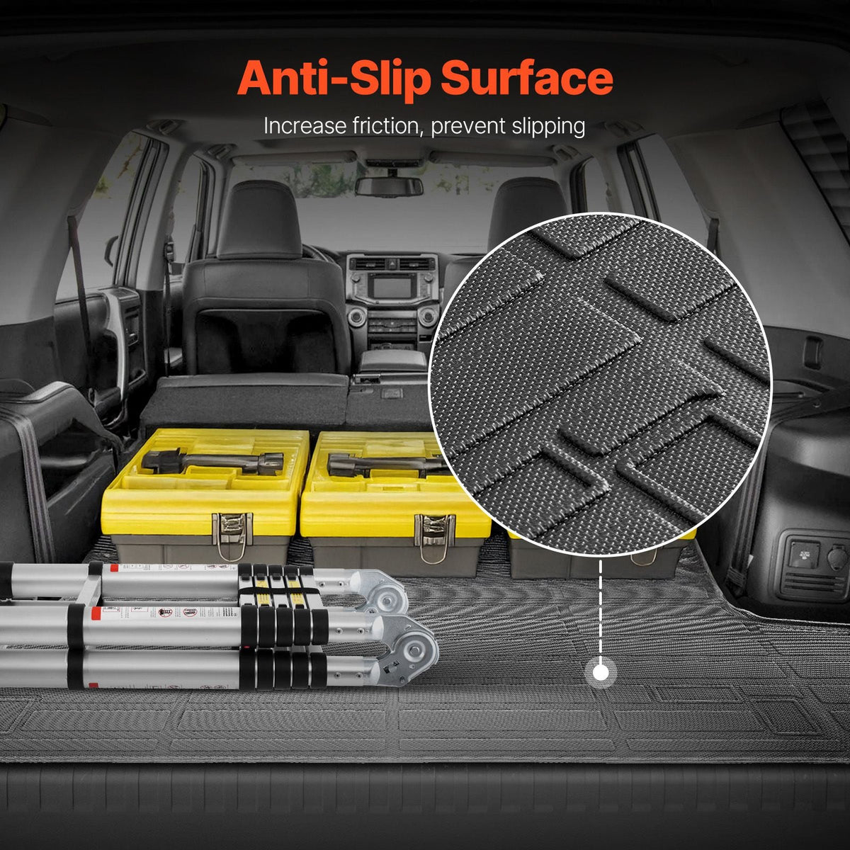 Cargo Mat Compatible with Toyota 4Runner 7 Seater 2010-2024 without Sliding Tray, Precise Fit Trunk Mat for SUVs, TPE Trunk Protector Replacement, Black (1PCS)