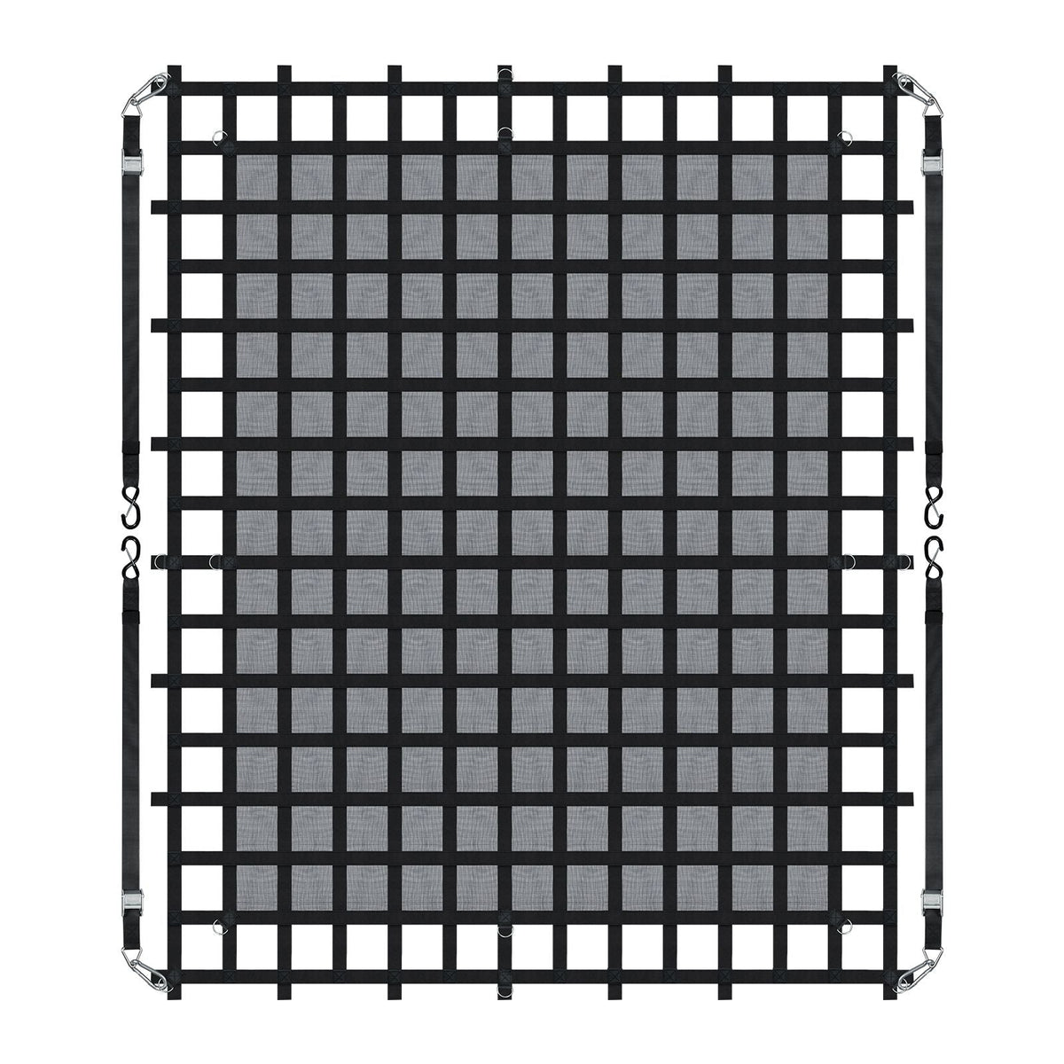 Cargo Net, 120 in x 105 in, Heavy Duty Truck Cargo Net for Truck Bed, 4 Adjustable Straps with Carabiners & S-Hooks, Wear-resistant & Weather-proof, Suitable for Pickup, Truck, Jeep, SUV, Boat