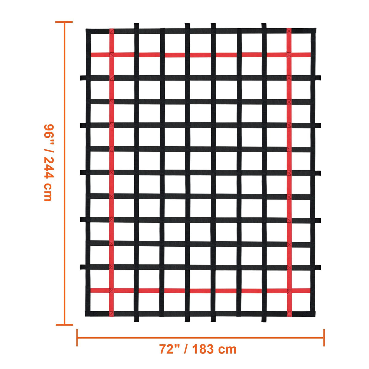 Cargo Net, 96 in x 72 in, Heavy Duty Truck Cargo Net for Truck Bed, 4 Adjustable Straps with Buckles and S-Hooks, Wear-resistant & Weather-proof, Suitable for Pickup, Truck, Jeep, SUV, Boat
