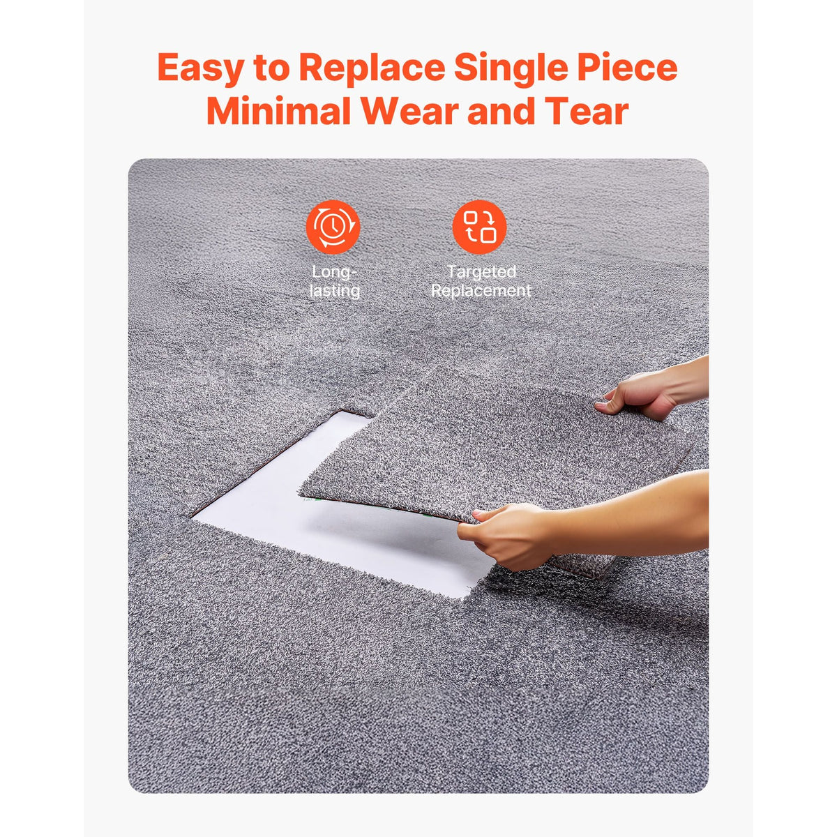 Carpet Tiles 18x18 inch, 10 Pack Carpet Square Rug Detachable & Damage-free, Self Adhesive Home Floor Soft Plush Padded for 22.5sq.ft Coverage, Easy DIY for Living Room & Bedroom, Gray