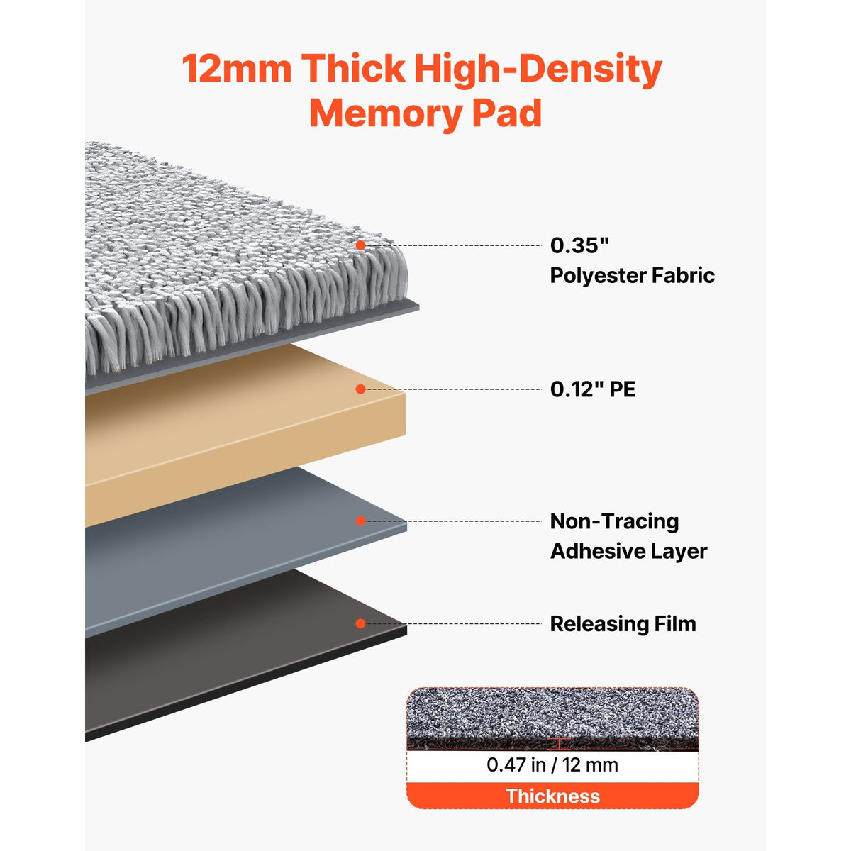 Carpet Tiles 18x18 inch, 10 Pack Carpet Square Rug Detachable & Damage-free, Self Adhesive Home Floor Soft Plush Padded for 22.5sq.ft Coverage, Easy DIY for Living Room & Bedroom, Gray