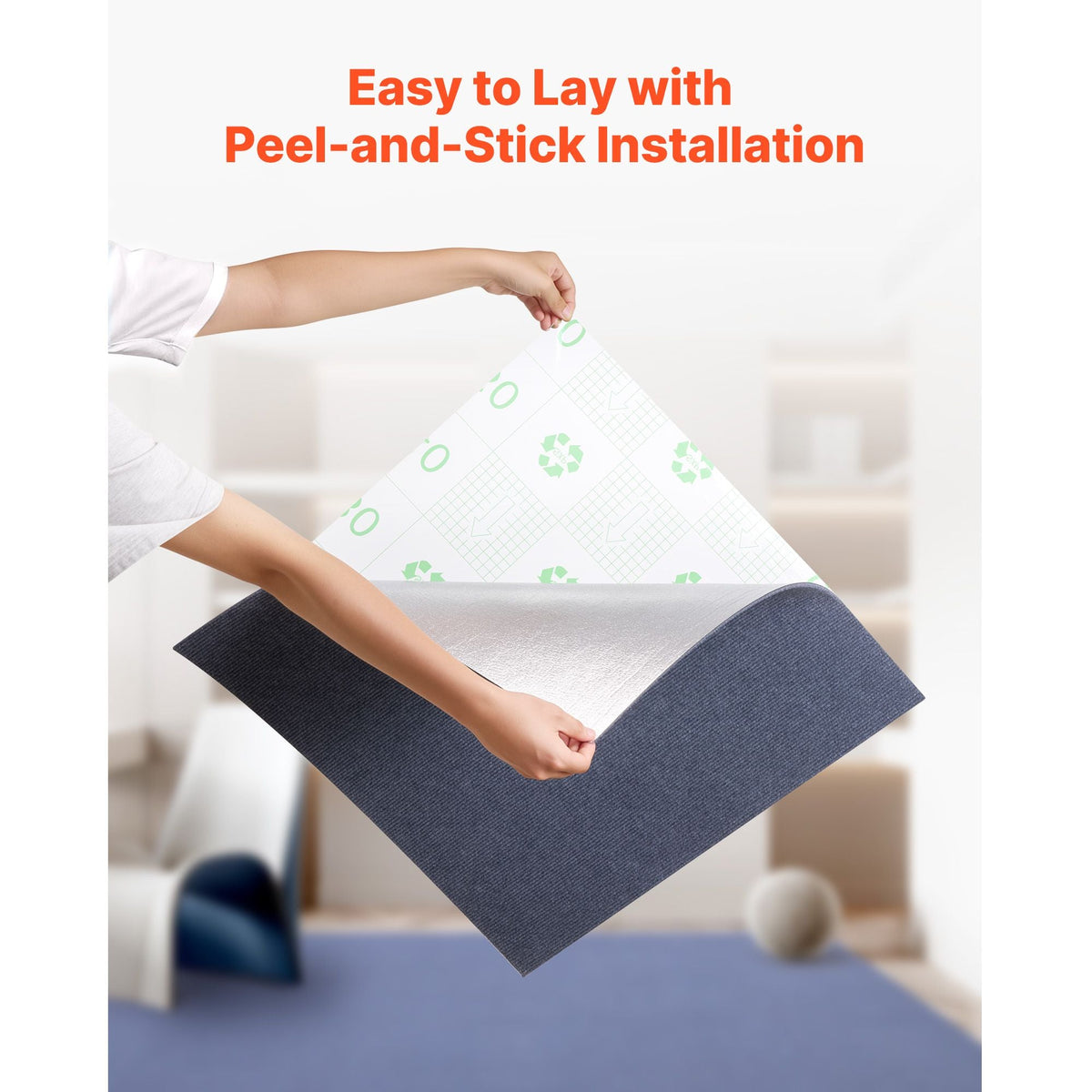 Carpet Tiles 24x24 inch, 15 Pack Peel and Stick Carpet Square Rug, Self Adhesive Commercial Floor Soft Padded for Seamless Cover 60sq.ft², Easy DIY Replacement for Living Room Office,Gray