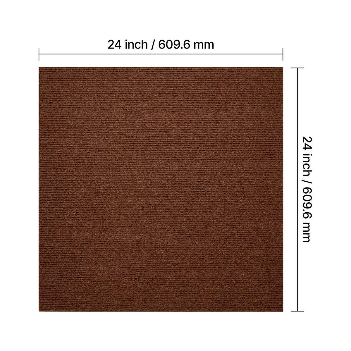 Carpet Tiles 24x24 inch, 20 Pack Peel and Stick Carpet Square Rug, Self Adhesive Commercial Floor Soft Padded for Seamless Cover 80sq.ft², Easy DIY Replacement for Living Room Office,Dark Brown