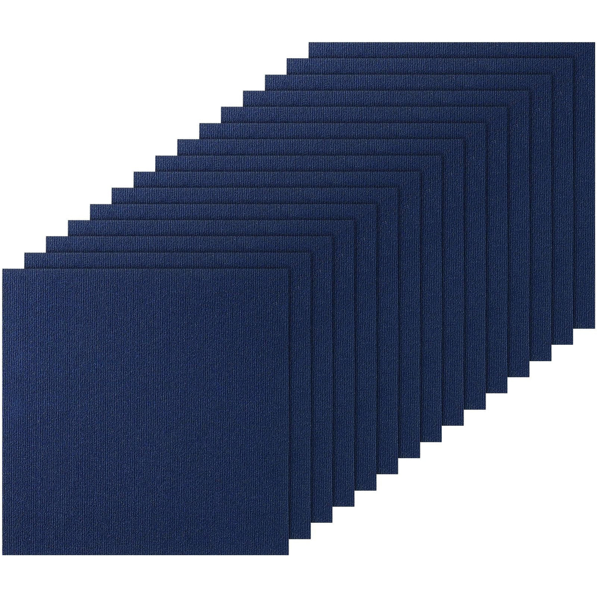 Carpet Tiles Peel and Stick, 24' x 24' Squares Self Adhesive Carpet Floor Tile, Soft Padded Carpet Tiles, Easy Install DIY for Bedroom Living Room Indoor Outdoor (15Tiles, Dark Blue)