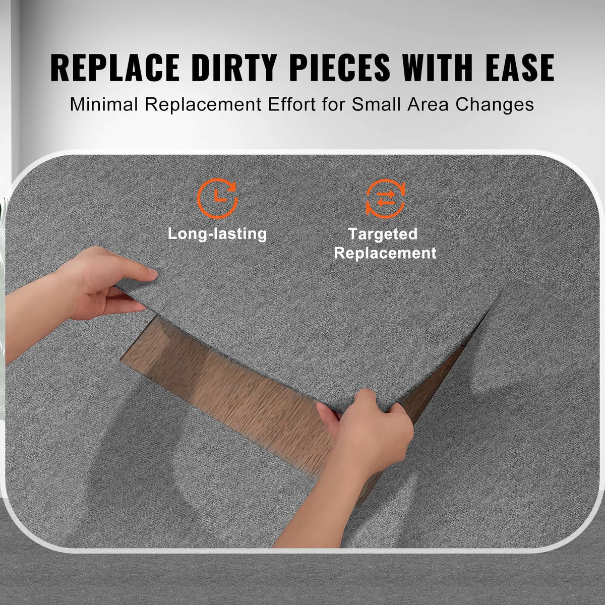 Carpet Tiles Peel and Stick, 24' x 24' Squares Self Adhesive Carpet Floor Tile, Soft Padded Carpet Tiles, Easy Install DIY for Bedroom Living Room Indoor Outdoor (9Tiles, Light Gray)