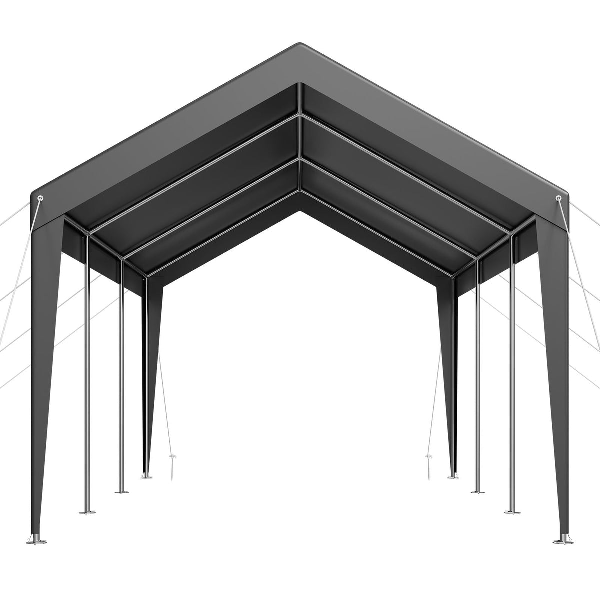 Carport, 10 x 20 FT Outdoor Car Canopy, Potable Carport, Heavy Duty Galvanized Car Shelter, UV-Resistant & Water-Resistant, All-Season Protection, Storage Shed for Car Boat Motorcycle Grey
