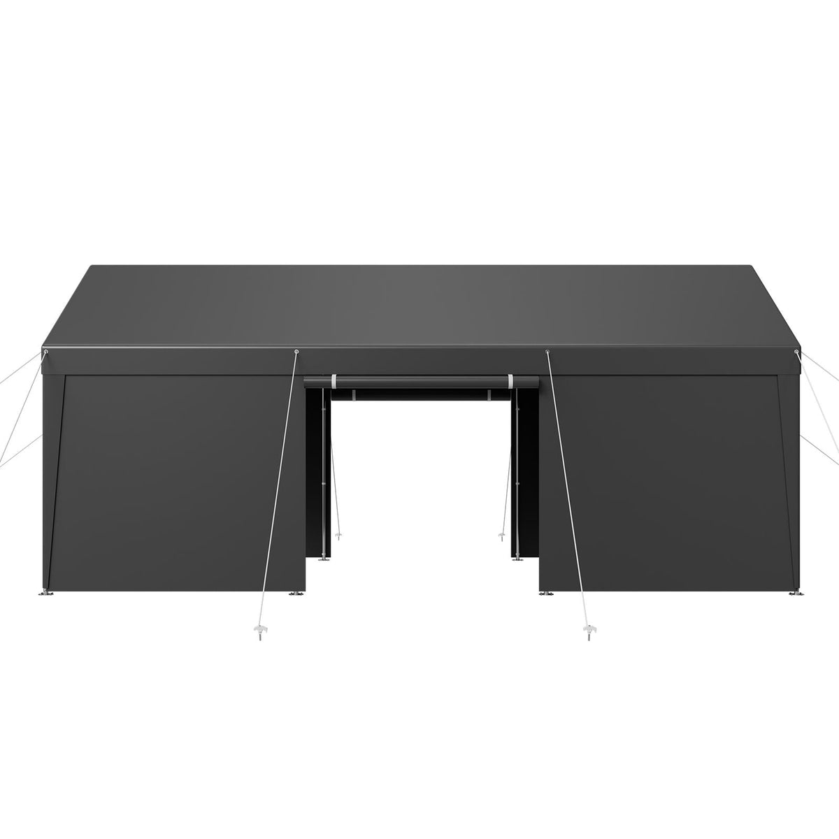 Carport, 10 x 20 FT Outdoor Car Canopy, Potable Carport with Removable Sidewalls & Door, Heavy Duty Car Shelter, UV-Resistant & Water-Resistant, All-Season Protection for Automobile Boat Grey