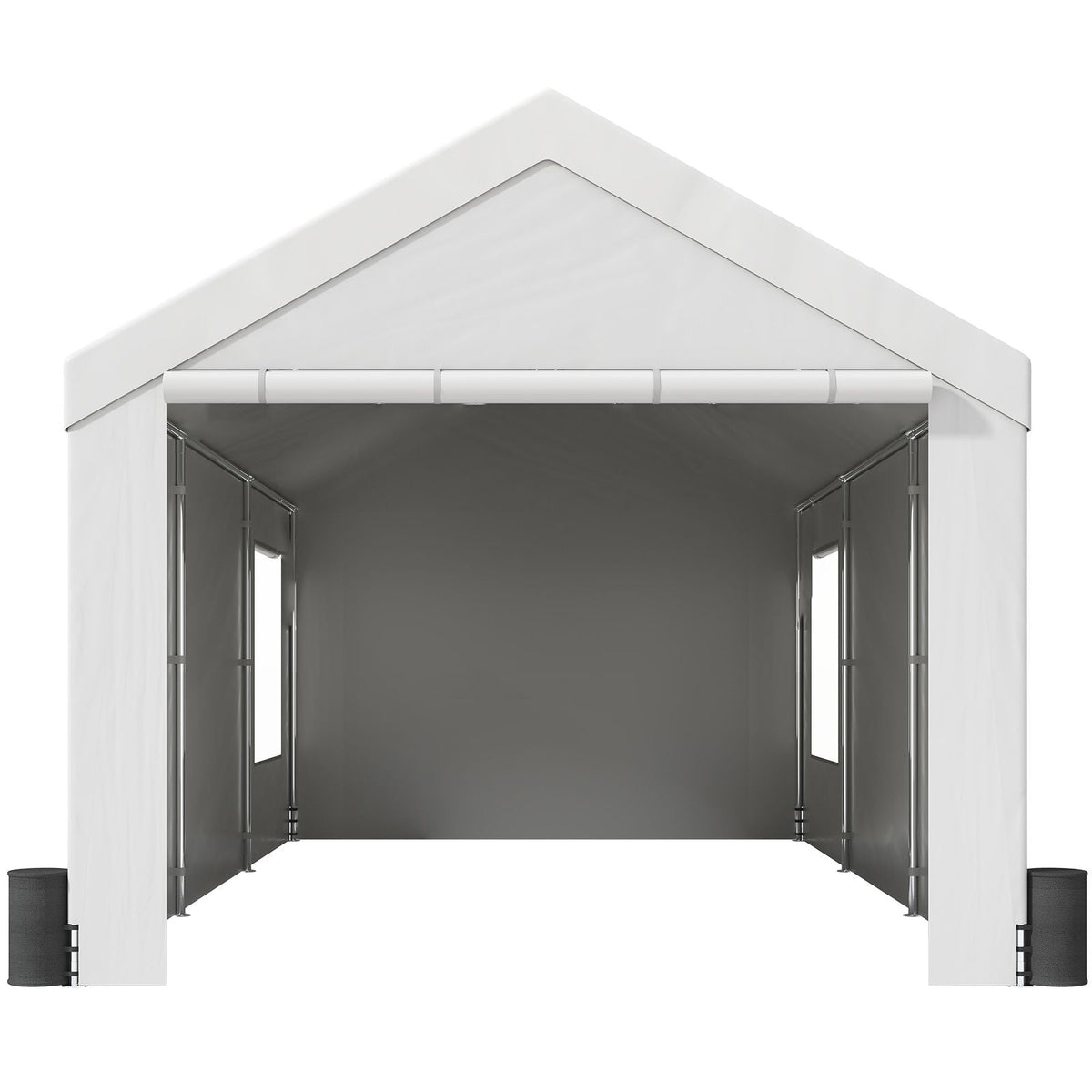 Carport, 12 x 20 ft Heavy Duty Car Canopy with Roll-up Ventilated Windows, Extra Large Portable Garage with Removable Sidewalls, Waterproof UV Resistant All-Season Tarp for SUV, Truck, Boat